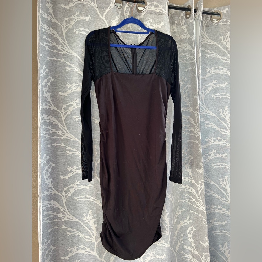 Bodycon mesh ruched dress